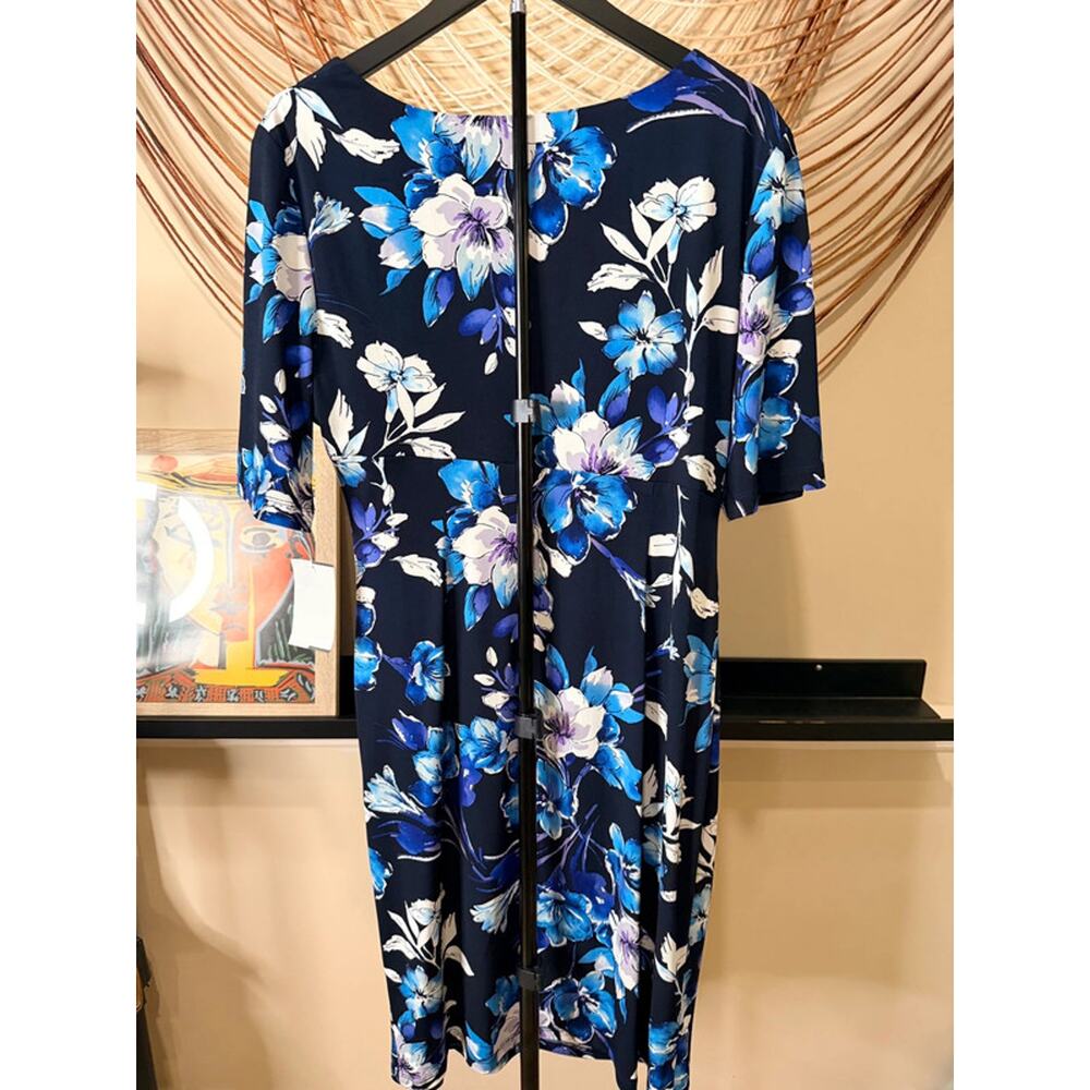 Connected apparel NWT blue floral dress 18 2728 - Picture 3 of 7